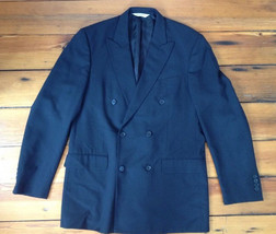Pronto Uomo Black Double-Breasted Lessona Super 100s Wool Suit Jacket 38... - $79.99