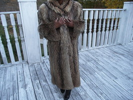 Designer Full Length Revillon Saks Finnish Raccoon Fur Coat jacket  M 6-12 - $1,187.99