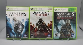 Lot of 3 Xbox 360 Assassin&#39;s Creed I, II and Revelations - Tested - £17.86 GBP