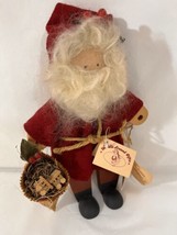 Lizzie High Doll Santa Benjamin Bowman Vintage Handcrafted Wooden Signed Tag - £14.78 GBP