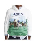 Polo Ralph Lauren Mens Medium Allover Print Fleece Hoodie Sweatshirt NWT - $154.21