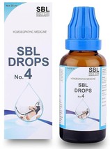 Pack of 2 - SBL Drops No. 4 (30ml) Homeopathic Free Shipping - £21.79 GBP
