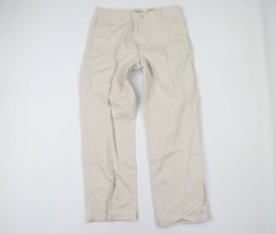 Vintage Banana Republic Mens 33x32 Flat Front Wide Leg Cotton Chino Pants Beige - £46.89 GBP