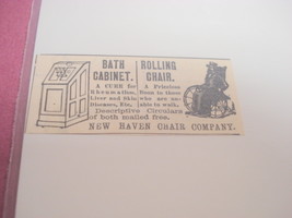 1889 Ad New Haven Chair Co. Bath Cabinet, Rolling Chair - $7.99