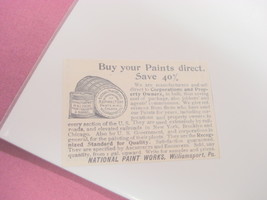 1894 Ad National Paint Works, Williamsport, Pa. - $152.10 MXN