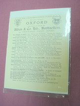 1899 Ad Alden &amp; Co. Ltd. Booksellers Oxford, England UK - £6.37 GBP