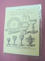 1899 Ad Lambert Silversmiths, London, England U.K. - $7.99