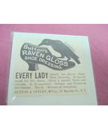 1889 Button&#39;s Raven Gloss Shoe Dressing Ad - £6.25 GBP