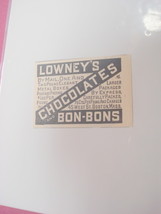 1889 Ad Lowney&#39;s Chocolates and Bon-Bons Boston, Mass. - $7.99