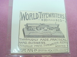 1889 Ad World Typewriters, Pope Mfg. Co., Boston - £5.99 GBP