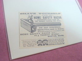 1889 Illustrated Ad Home Safety Razor Co. Boston, Mass - £6.01 GBP