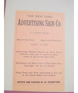 1890 Ad The New York Advertising Sign Co. - £6.25 GBP