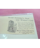 1893 Mosely Folding Bath Tub Co., Chicago Ad - £6.24 GBP