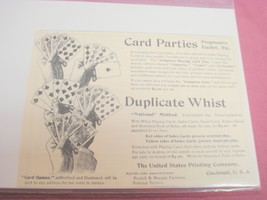 1894 Card Parties Ad United States Printing Company - £5.99 GBP