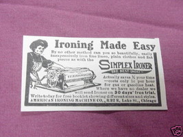 1909 Ad Simplex Ironer, American Iron Machine Co. - $7.99