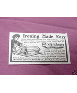 1909 Ad Simplex Ironer, American Iron Machine Co. - $10.96 CAD
