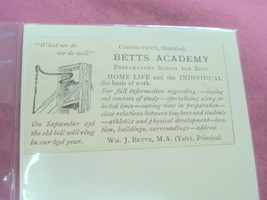1901 Ad Betts Academy, Stamford, Ct. Preparatory School - $7.99