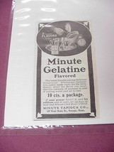 1909 Ad Minute Gelatine, Minute Tapioca Co Orange, Mass - $7.99