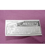 1909 Ad Mendets, Collette Mfg. Co. Amsterdam, N. Y. - £6.28 GBP