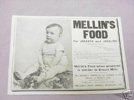 1900 Ad Mellin&#39;s Food For Infants and Invalids - $7.99