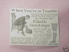 1902 Ad Elastic Stockings Curtis &amp; Spindell, Lynn Mass. - £6.31 GBP