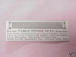 1902 Ad Table Tennis Nets, Chicopee Falls, Mass. - $7.99