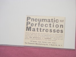 1905 Pneumatic and Perfection Mattresses Ad N.Y. - $7.99