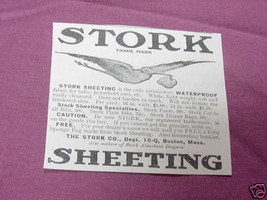 1909 Ad Stork Sheeting, The Stork Co., Boston, Mass. - $7.99