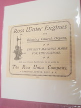 1901 Water Engines Ad Ross Valve Company, Troy, N. Y. - £6.31 GBP