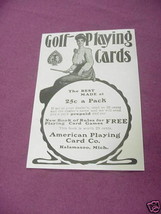 1903 Golf Playing Cards Ad American Playing Card Co. - £6.36 GBP