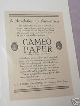 1913 Cameo Paper Ad S. D. Warren &amp; Company, Boston - $7.99