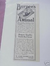 1915 Ad Burpee&#39;s Annual, W. Atlee Burpee &amp; Co, Phila. - £6.31 GBP