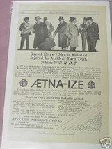 1915 Aetna Life Insurance Company Ad Aetna-Ize - $7.99