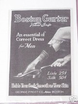 1915 Boston Garter Ad Correct Dress For Men Garters - £6.28 GBP