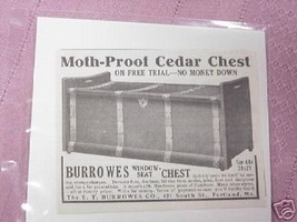 1915 Cedar Chest Ad, E.T. Burrowes Co., Portland, Me - $7.99