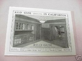 1918 Ad Red Gum In California Cabinet Wood - £6.24 GBP