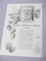 1919 Ad Blue Diamond Almonds from California - £6.24 GBP