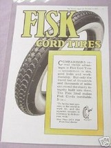 1919 Ad Fisk Cord Tires - £6.25 GBP