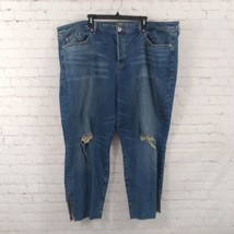 Torrid Jeans Womens 28R Blue Denim High Rise Straight Button Fly Stud Sl... - $34.99