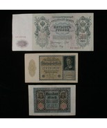 Russia &amp; Germany Misc 3-Notes Currency Lot Imperial russia &amp; Weimar Repu... - $57.71