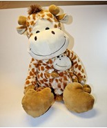 Kellytoy Giraffe Plush Mom Hugging Baby Stuffed Animal Hook Loop 16&quot; Tal... - £8.57 GBP