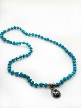 TURQUOISE COLOR BEAR CLAW NECKLACE silver paw native style jewelry stone... - £7.56 GBP