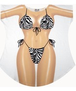 L.a. imprints Halloween costume cover-up night shirt zebra bikini plus size - $28.79