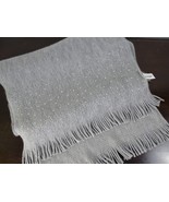 Long Gray Knit Scarf with Rhinestones and Fringe, Calvin Klein - £20.33 GBP