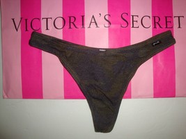 New Victoria&#39;s Secret &quot;Pink&quot; Cotton Thong Panty Green Camouflage Camo Size L - £10.17 GBP
