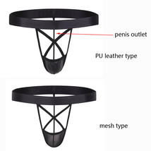 Men Sexy Backless Thong G-string Underwear Mesh Gay Flirting Bottom Grid... - £8.97 GBP