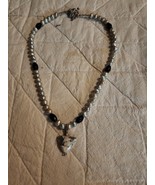 Unique Natural Stone Arrow Pendant &amp; Bead Necklace 18&quot; - $33.95 CAD
