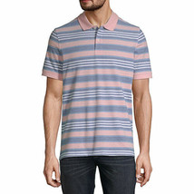St. John&#39;s Bay Men&#39;s Short Sleeve Essential Stretch Polo XXL Coral Multi NEW - £14.84 GBP