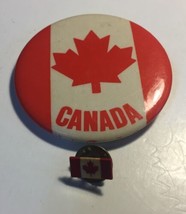 Vintage Canada Flag Button Pin 2 1/4” Canadian Plus Lapel Pin - £3.12 GBP