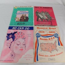 Lot of 4 Vintage 1940s Era Sheet Music Haunted Heart No Can Do Isn&#39;t It Romantic - £14.46 GBP